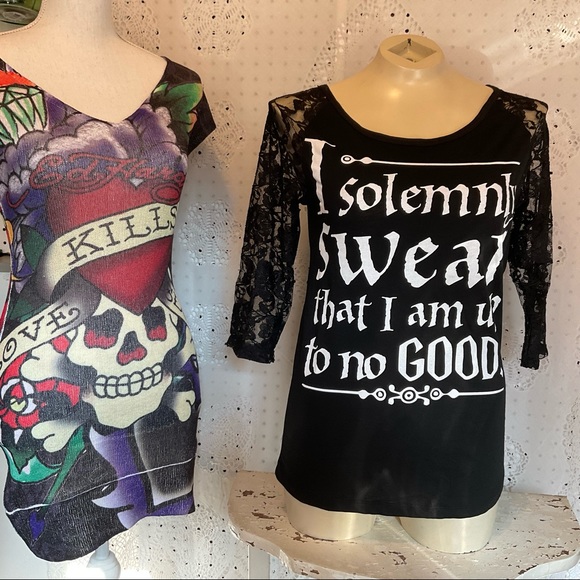 Harry Potter sz15 Juniors (7/9) M Top with Lace Sleeves EUC Warner Bros.SALES ❗️ - Picture 6 of 10